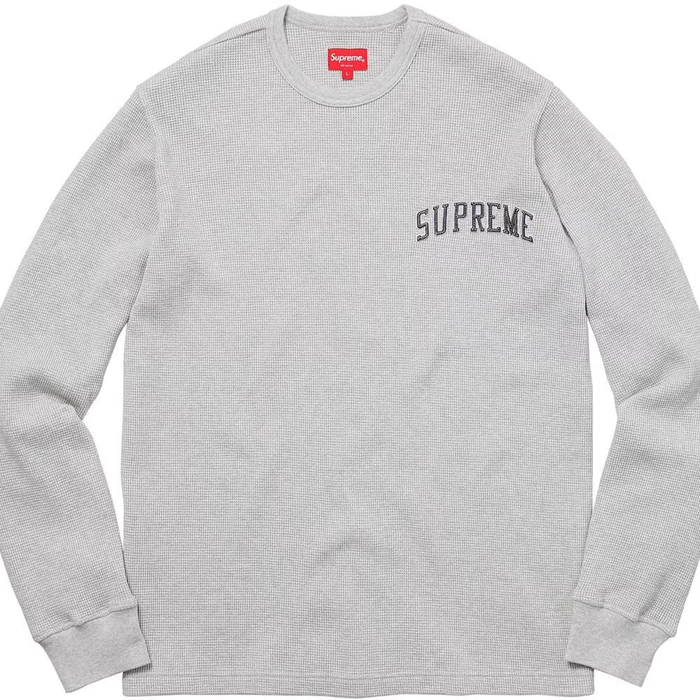 Supreme Arc Logo L/S Thermal Heather Grey
